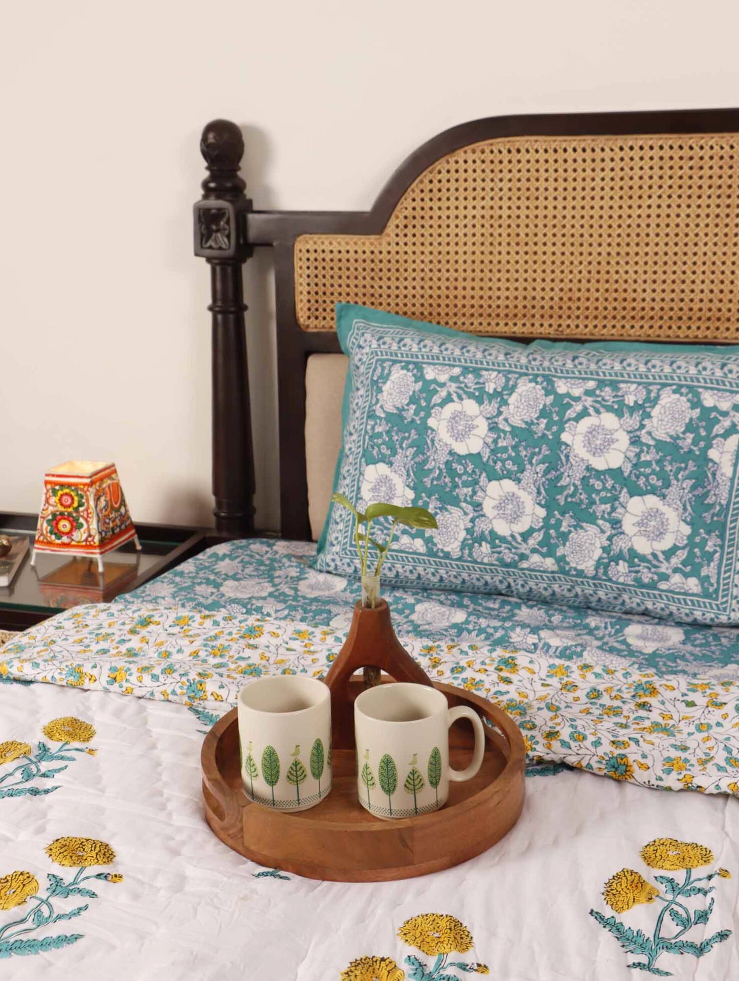 Genda - Handblock Single Bed Quilt