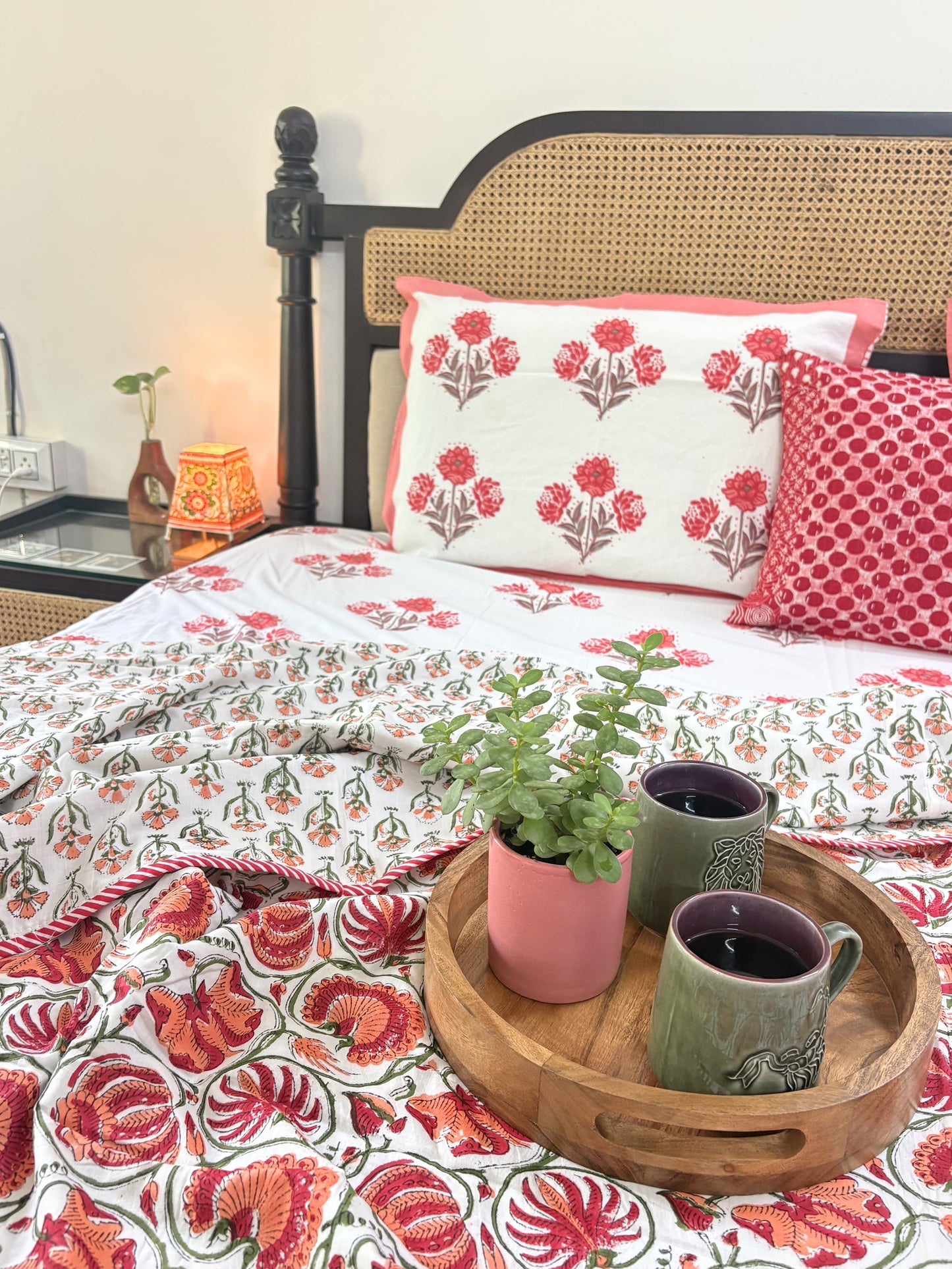 Double Bed Block Print Reversible Mul Dohar – Ilahi