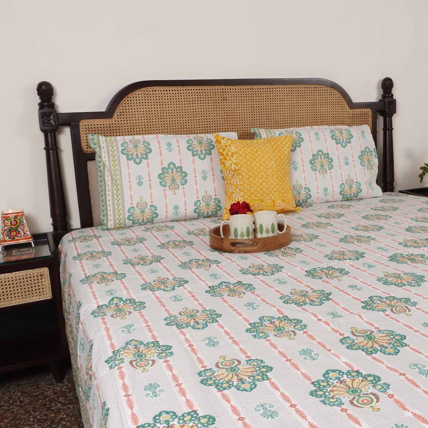 Ashv - Flat I Fitted Bedsheet (108x108 Inches)