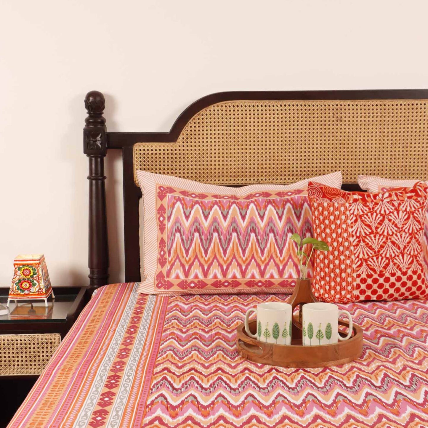 Niyati Pink - Flat I Fitted Bedsheet (90x108 Inches)