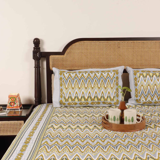 Niyati Green - Flat I Fitted Bedsheet (90x108 Inches)