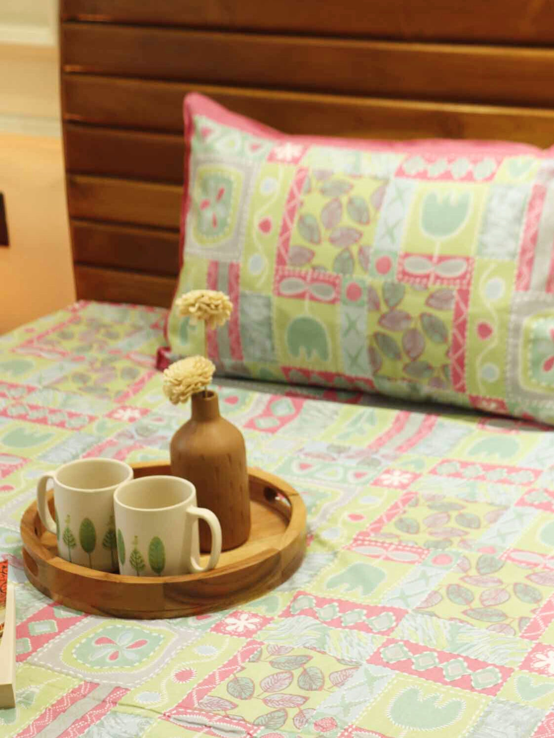 Abstract Pink - Flat I Fitted Bedsheet (100x108 Inches)