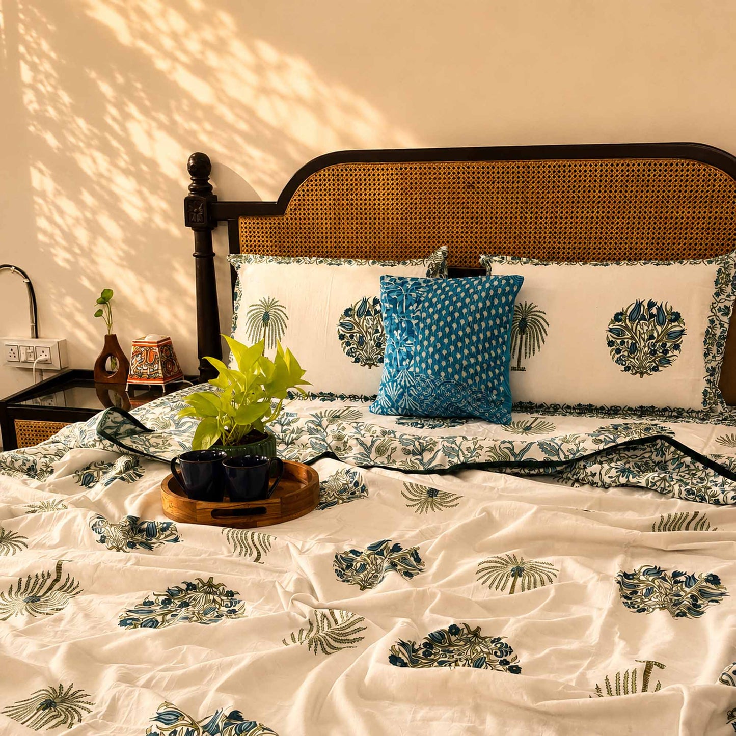 Double Bed Reversible Mul Dohar – Ananta Blue
