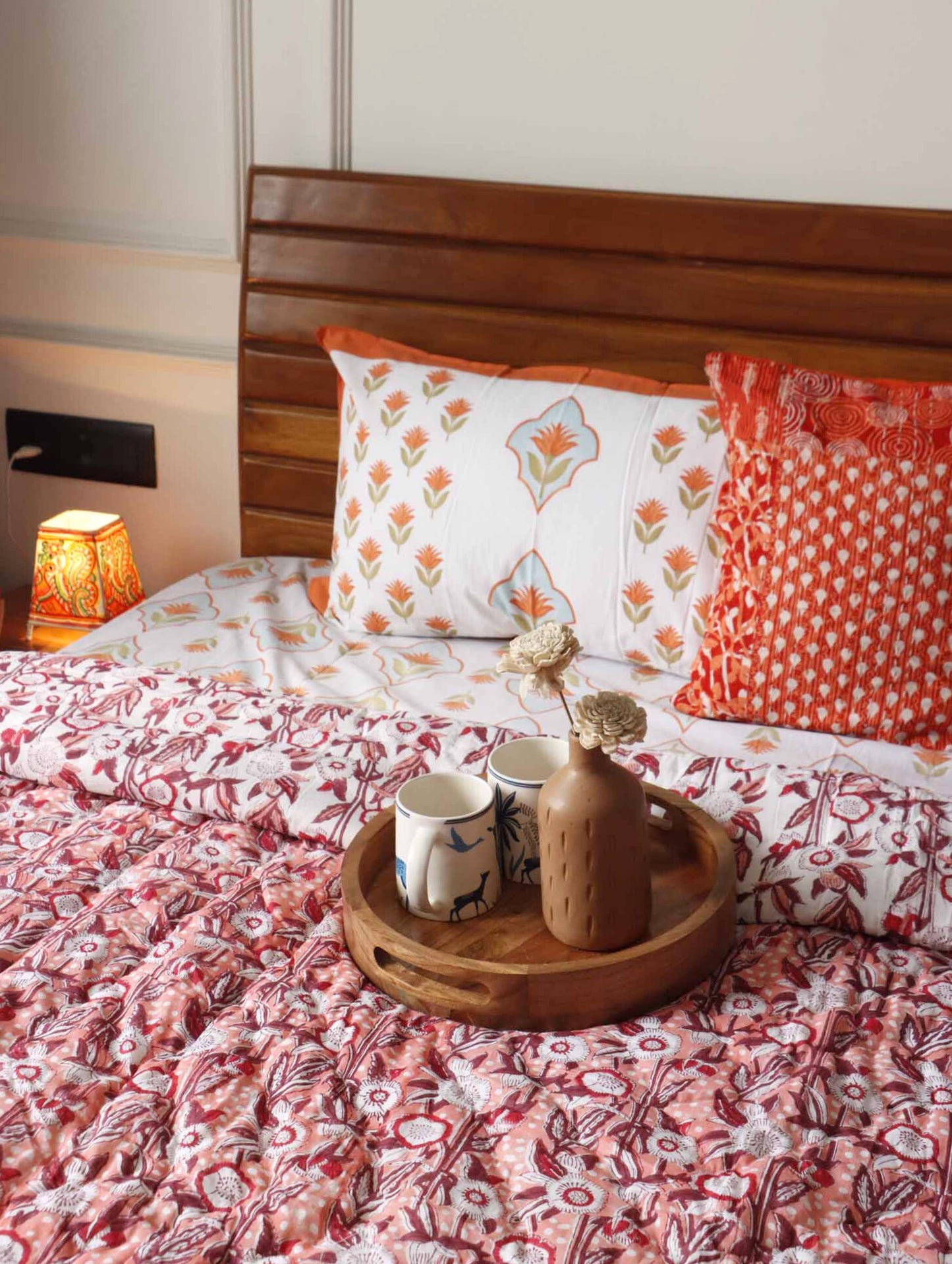 Starry Nights Red  - Single Bed/ Double Bed Razai/ Comforter