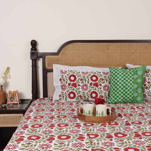 Amar Bel - Hand block Bedsheet (108x108 Inches)