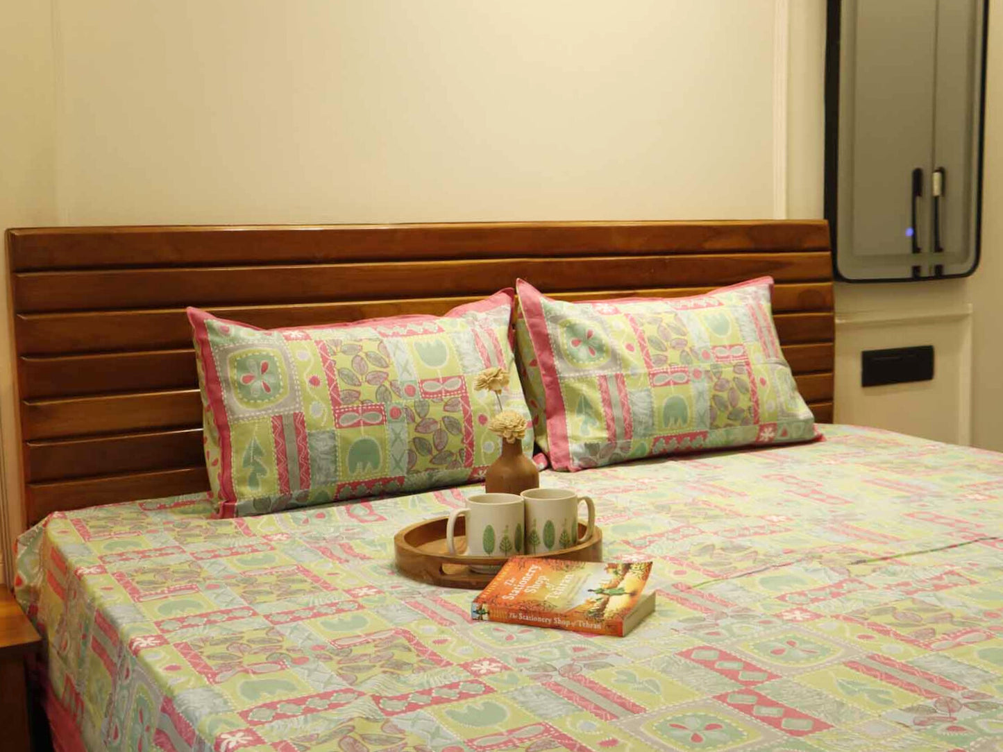 Abstract Pink - Flat I Fitted Bedsheet (100x108 Inches)