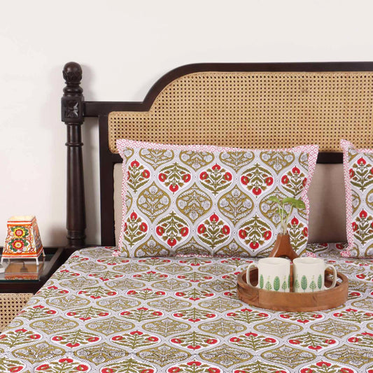 Khushi Brown - Flat I Fitted Bedsheet (108x108 Inches)