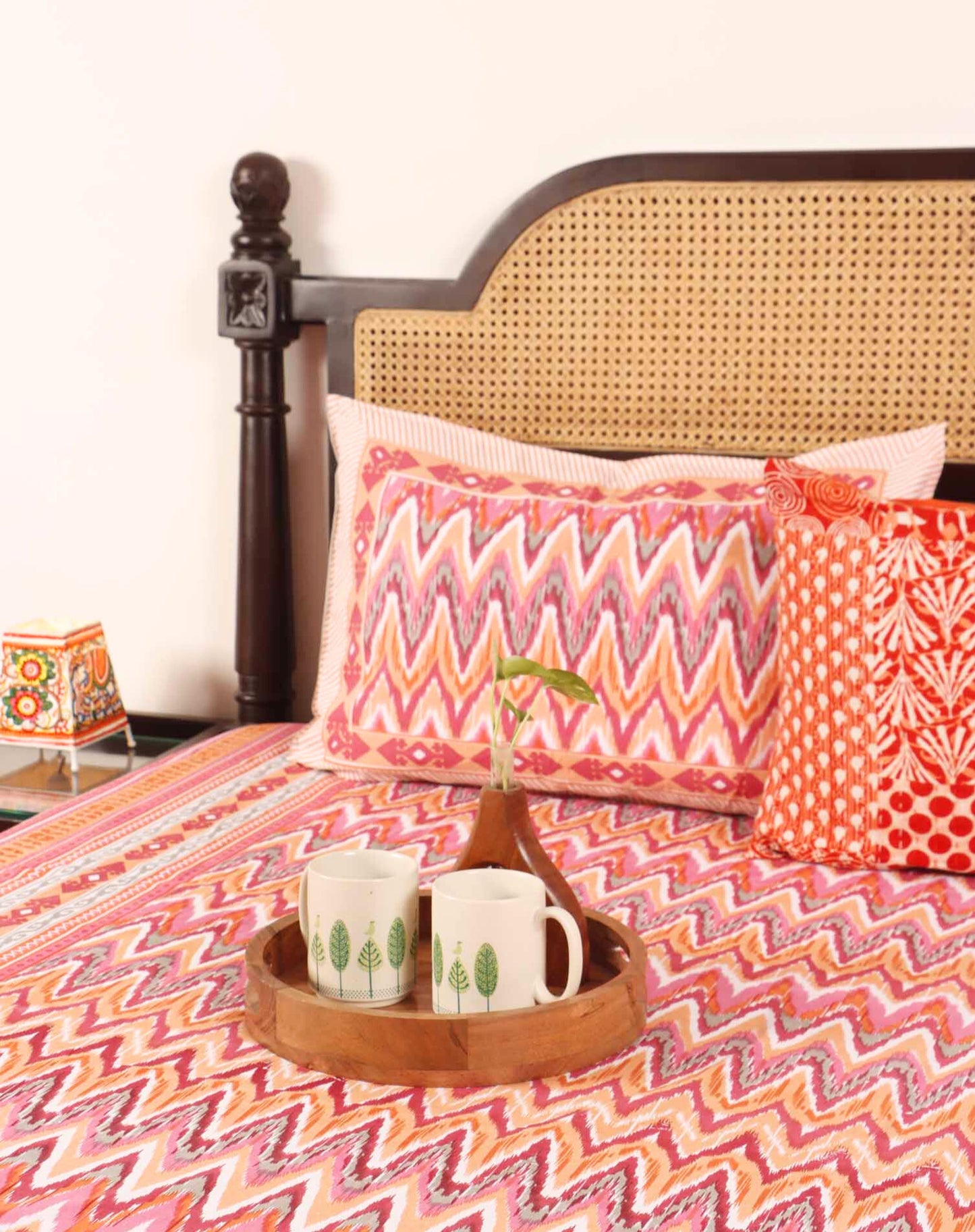 Niyati Pink - Flat I Fitted Bedsheet (90x108 Inches)