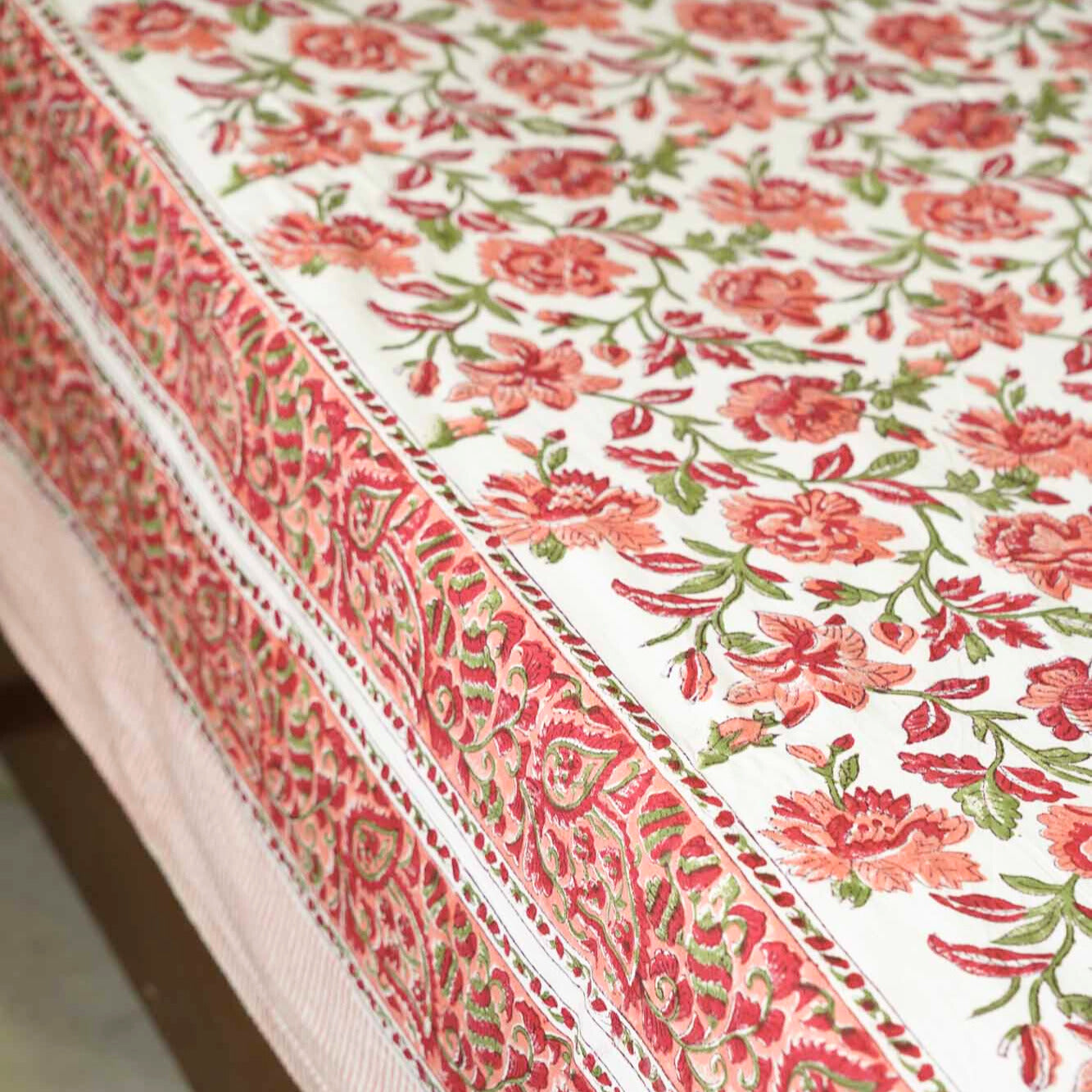 Gudhal - Hand block Bedsheet (100x108 Inches)