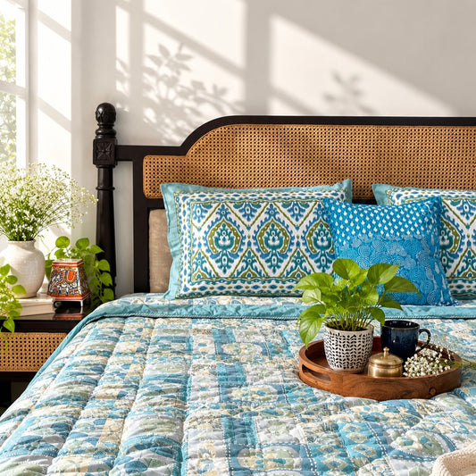 Abstract Blue - Double Bed Quilt