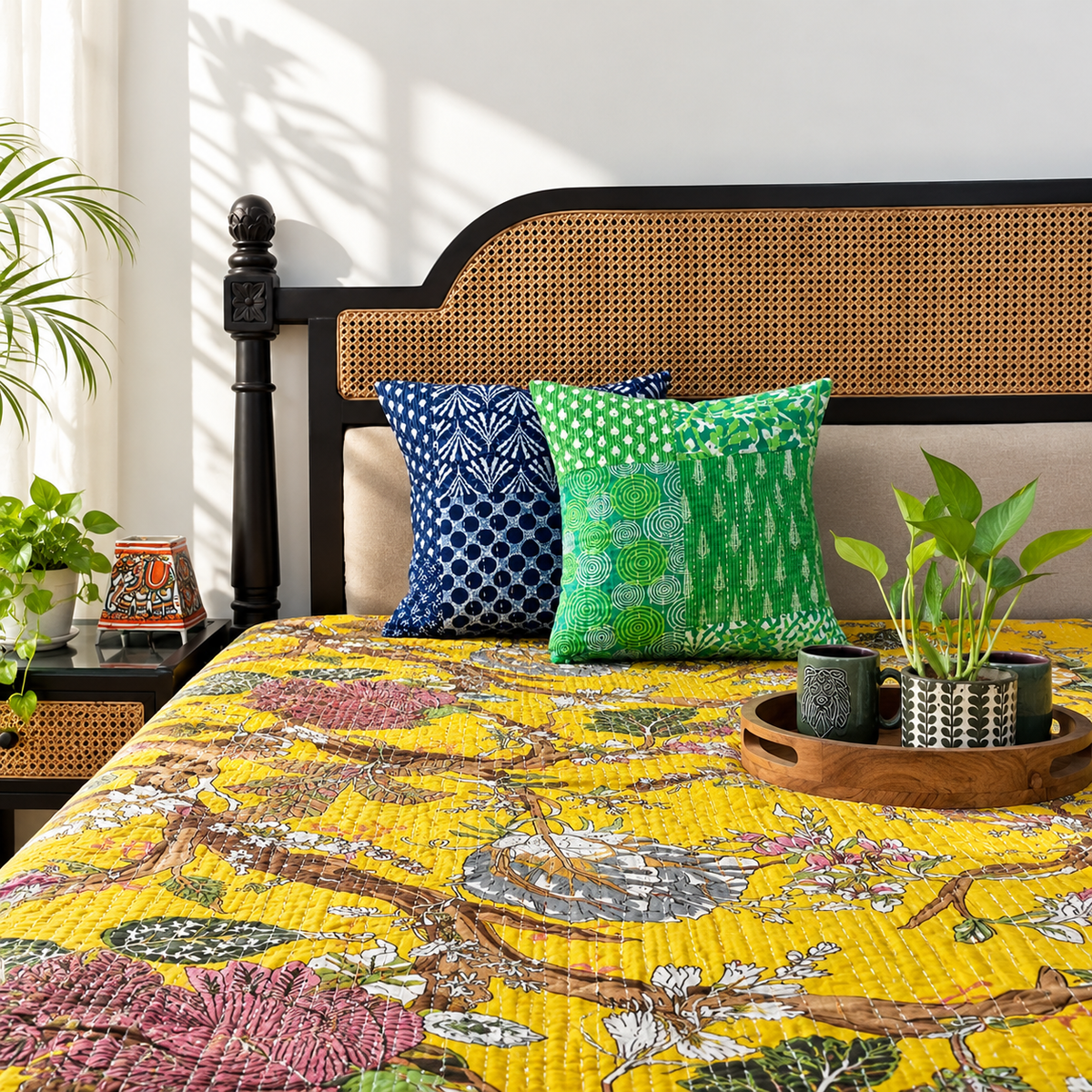 Dhun - Kantha Stitch Bedcover