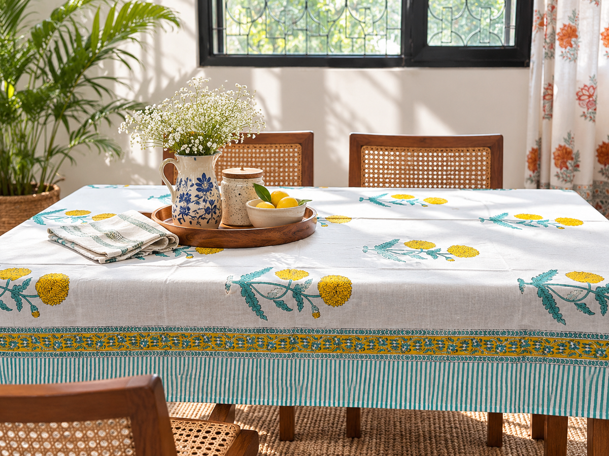 Genda - Hand Block Printed Center Table Cover