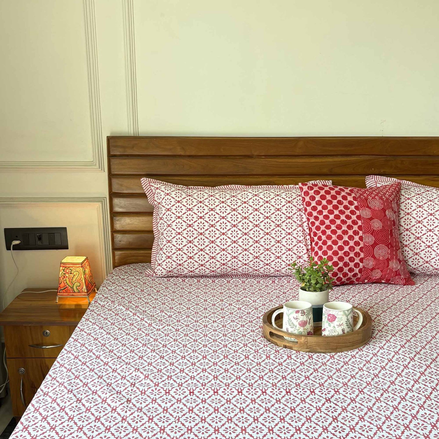 Everyday Classics - Red - Flat I Fitted Bedsheet (90x108 Inches)