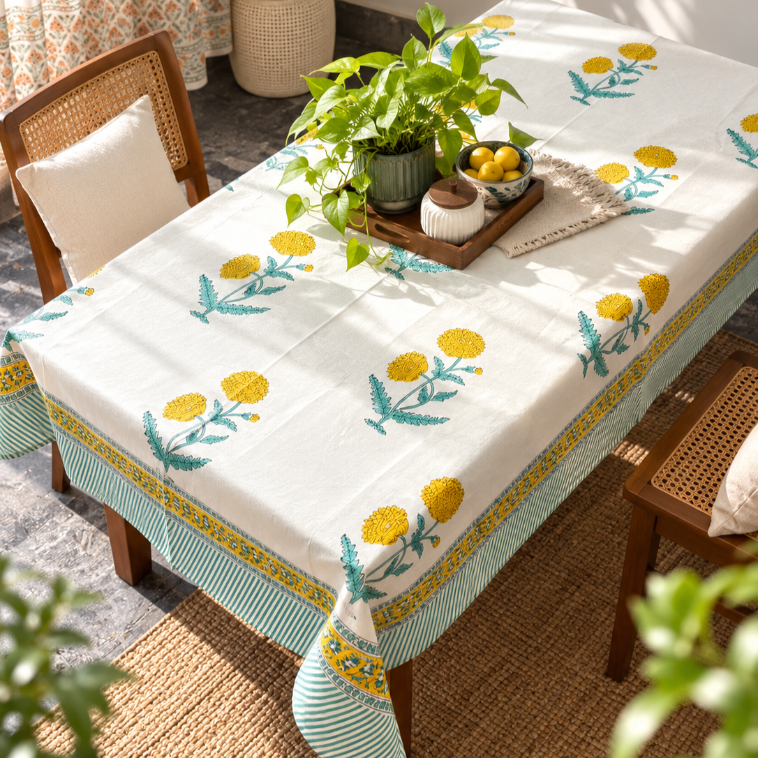 Genda - Hand Block Printed Center Table Cover