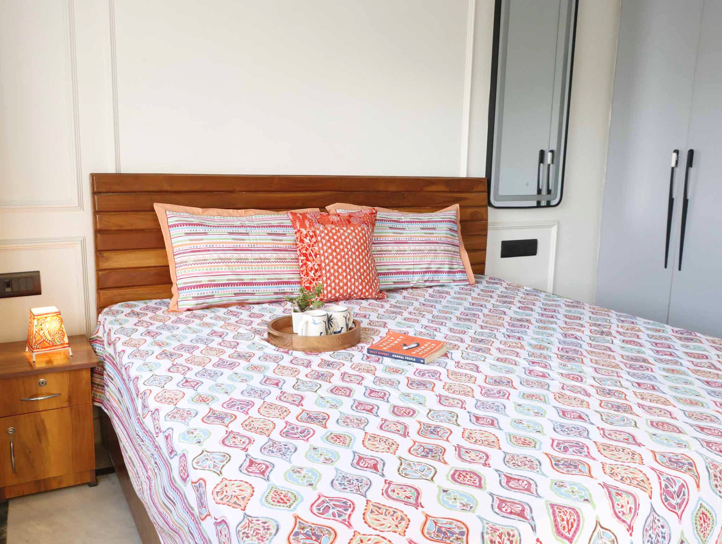 Candy Pink - Flat I Fitted Bedsheet (108x108 Inches)