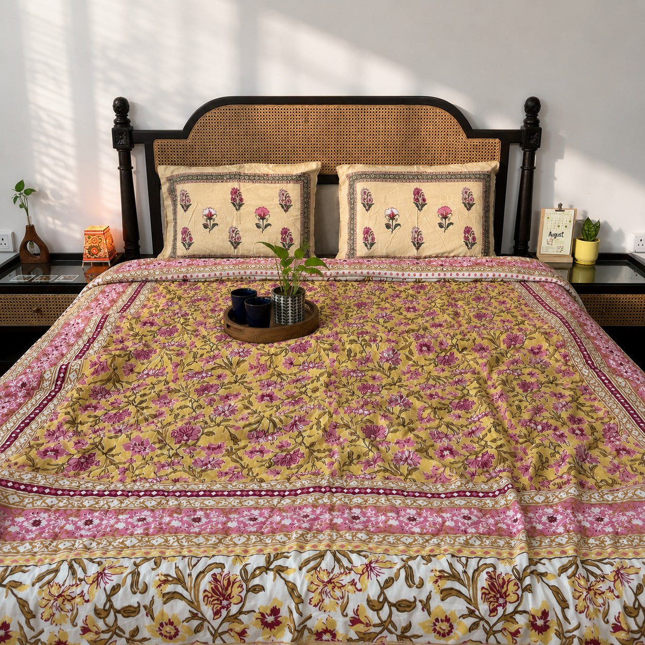 Baagh Yellow- Double Bed Razai/ Comforter