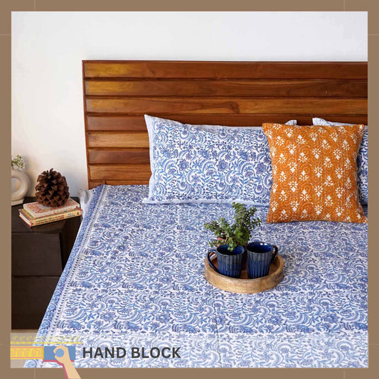 Neel Kamal – Hand-block Bedsheet (100x108 Inches)