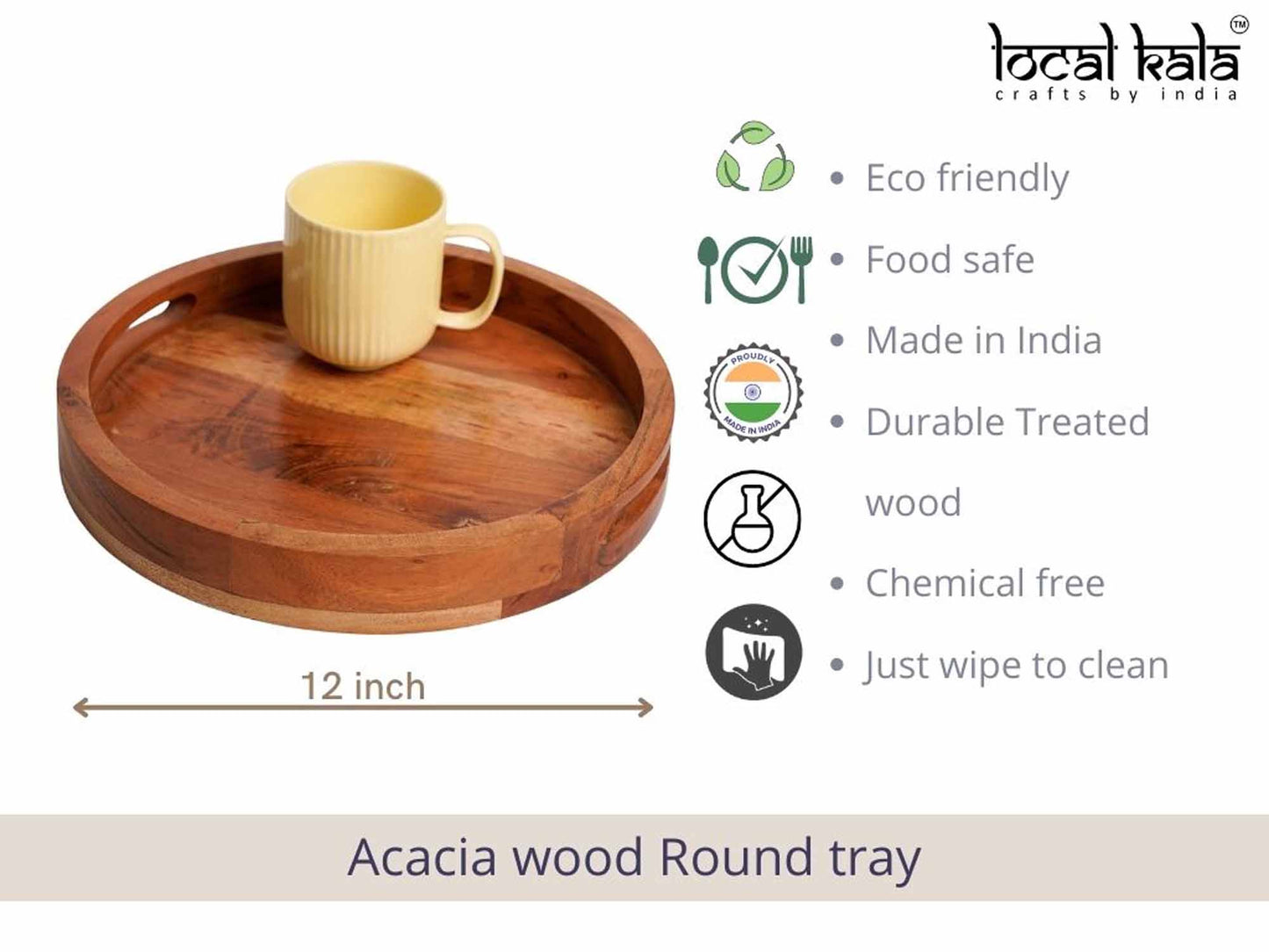 Circular Tray - Acacia Wood