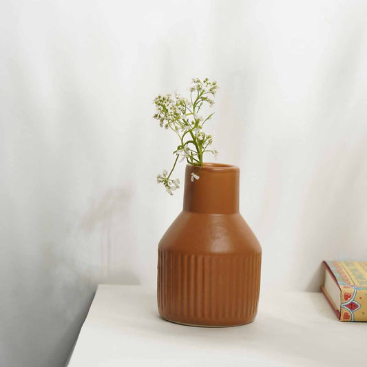 Bottleneck Brown Vase