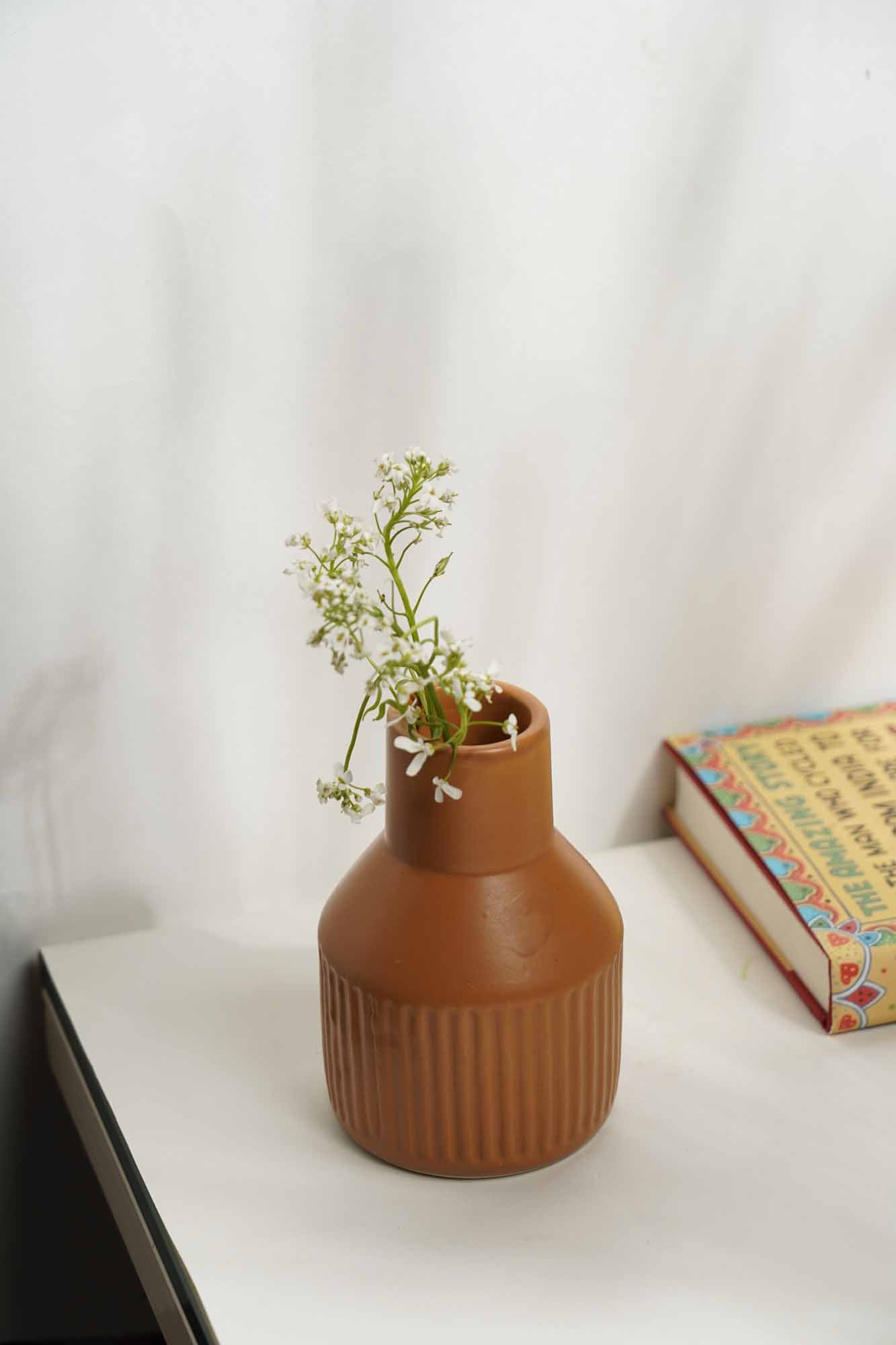 Bottleneck Brown Vase