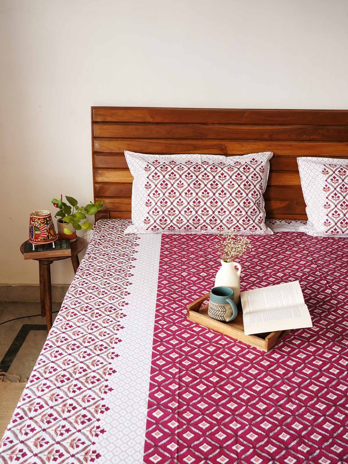 Basant – Red - Flat/Fitted Bedsheet (90x108 Inches)