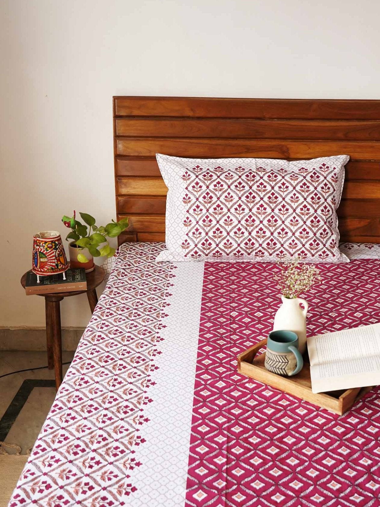 Basant – Red - Single Bed Bedsheet (60 x 90 Inches)