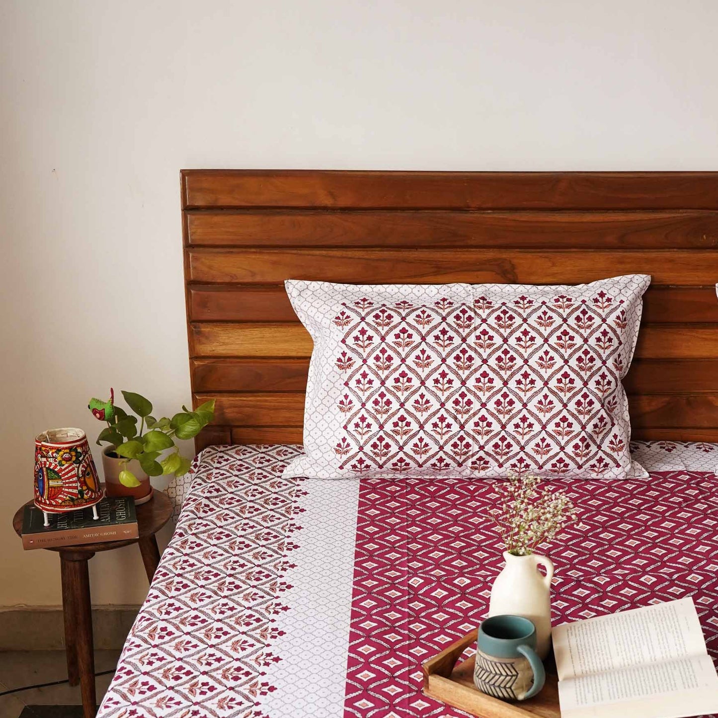 Basant – Red - Single Bed Bedsheet (60 x 90 Inches)