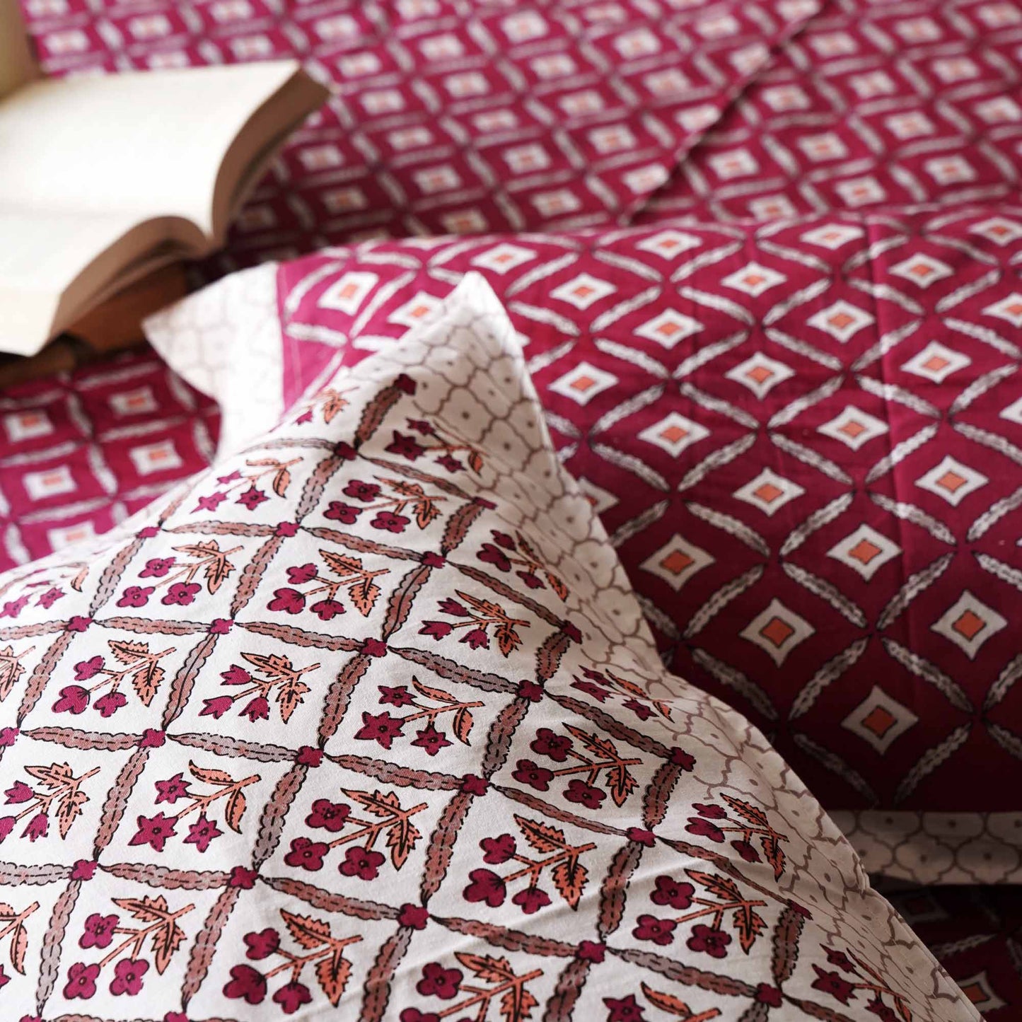 Basant – Red - Single Bed Bedsheet (60 x 90 Inches)