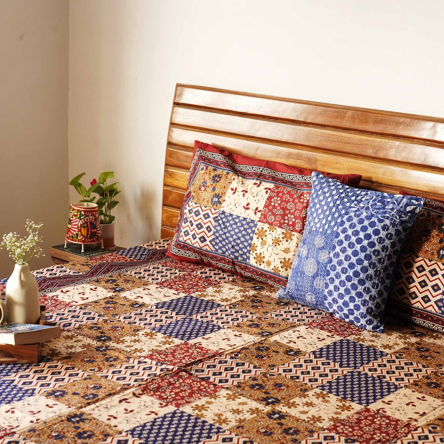 Kalamkari – Patchwork - Flat/Fitted Bedsheet (90x108 Inches)