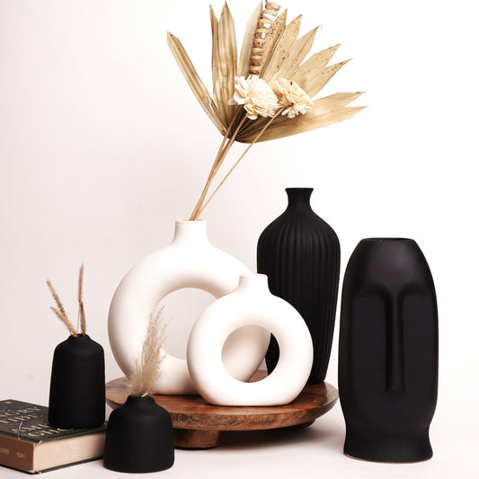 All things Black and White - Set of 6 Vases