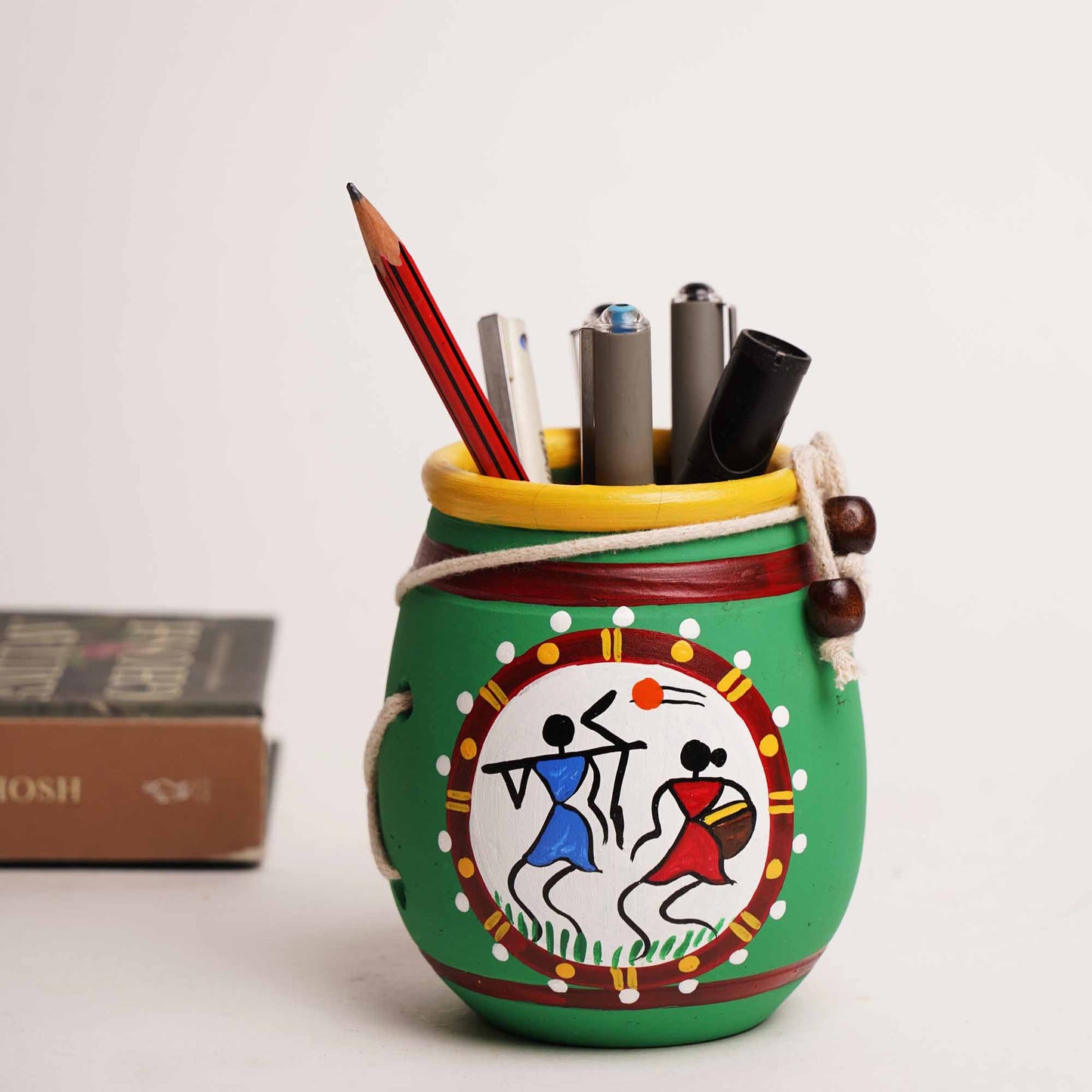 Terracotta Pen stand - Hand painted
