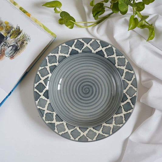 Moroccan Grey Pasta Plates - Set of 2