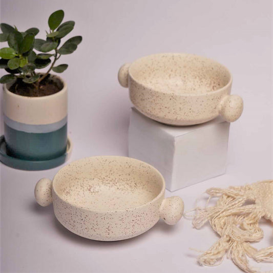 Ivory Handle Bowls - Matte Finished