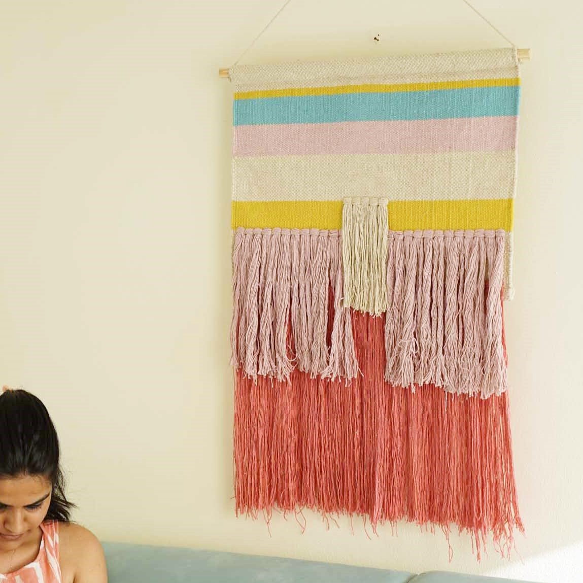 Feelin' Peachy Handwoven Wall Hanging