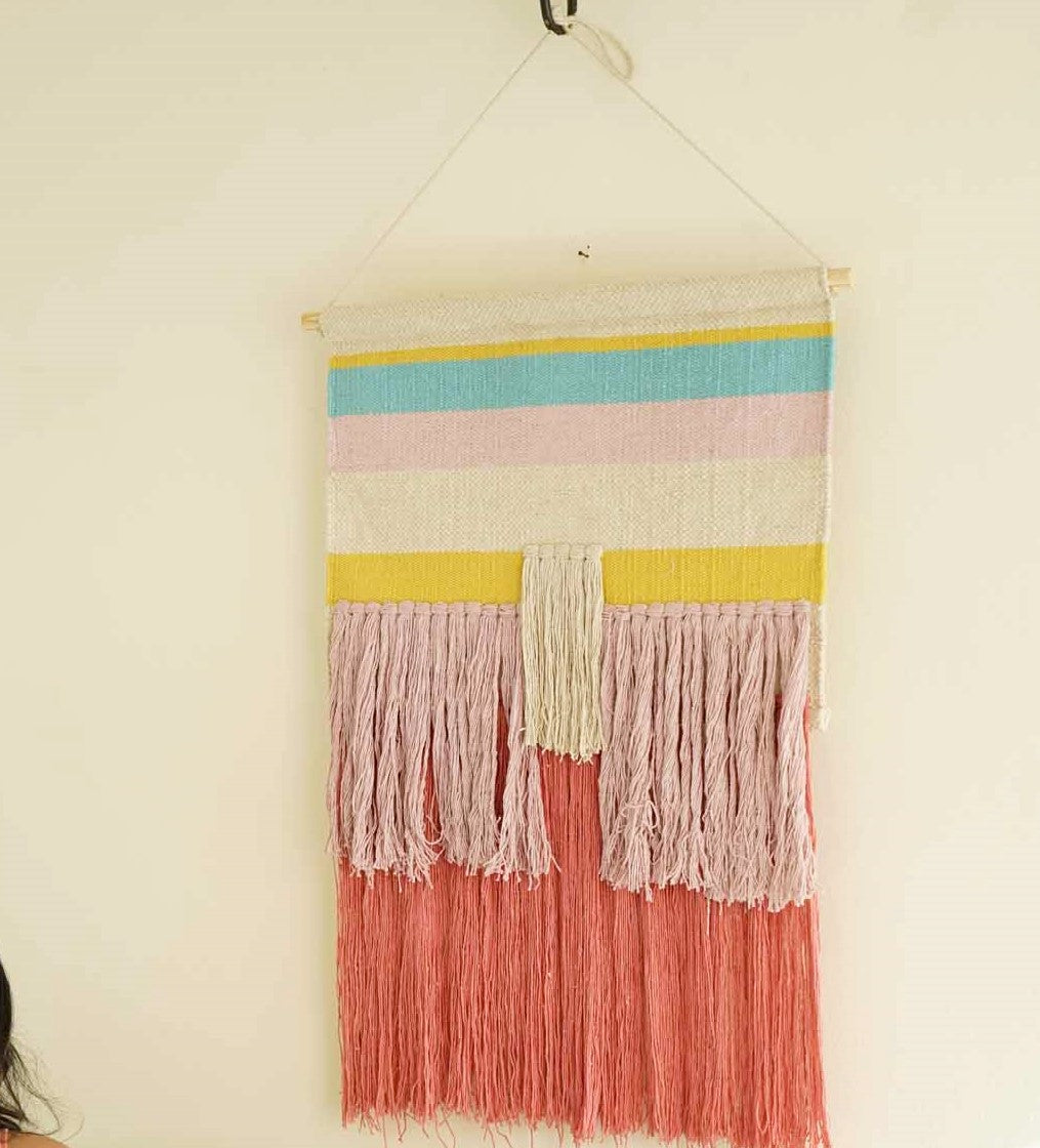 Feelin' Peachy Handwoven Wall Hanging