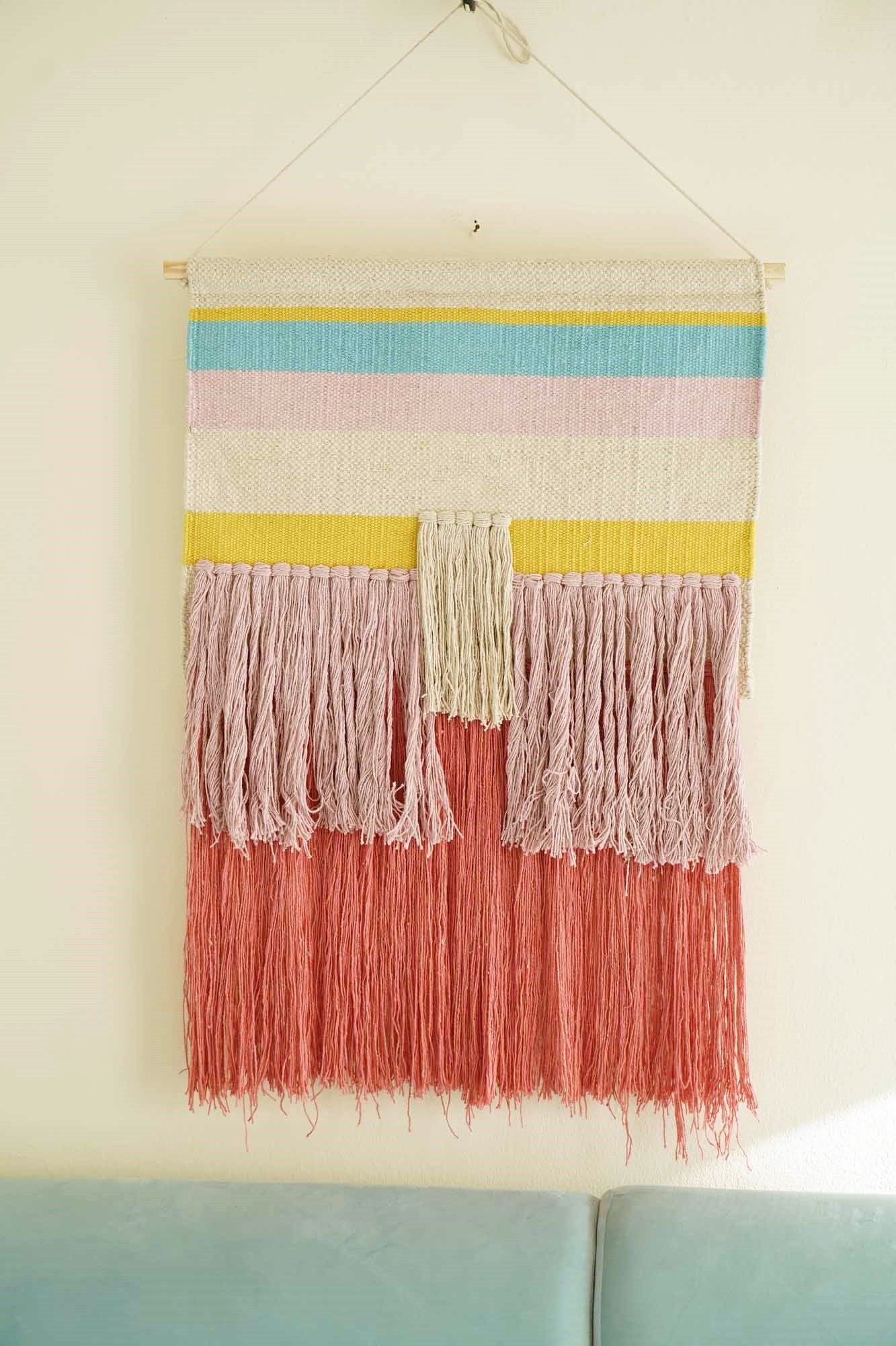 Feelin' Peachy Handwoven Wall Hanging