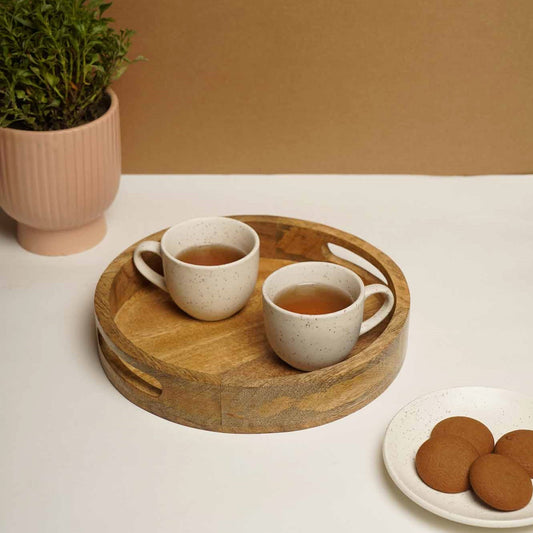 Classy Wooden Round Tray - Small
