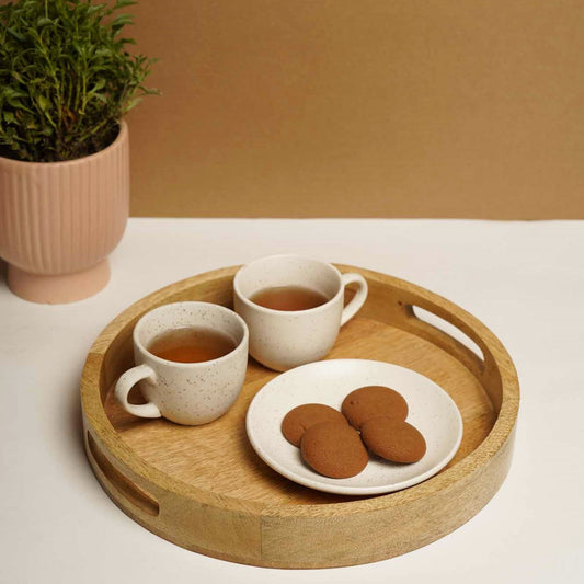 Classy Wooden Round Tray – Large