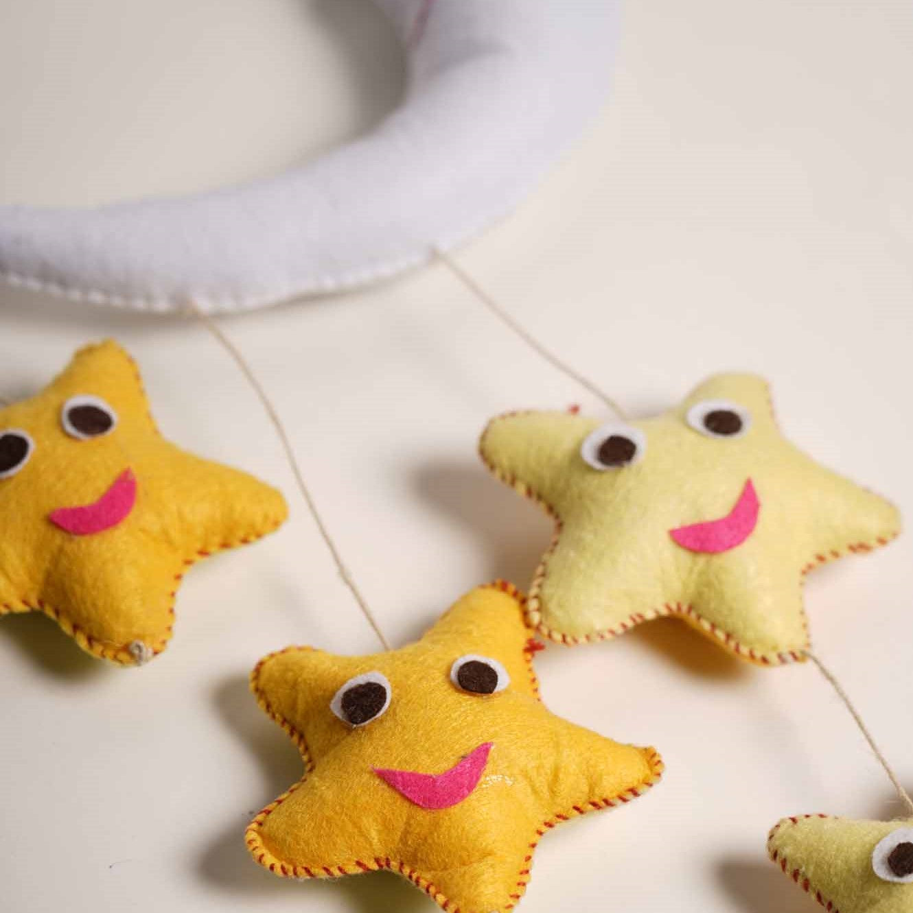 Felt Hanging Stars and Moon