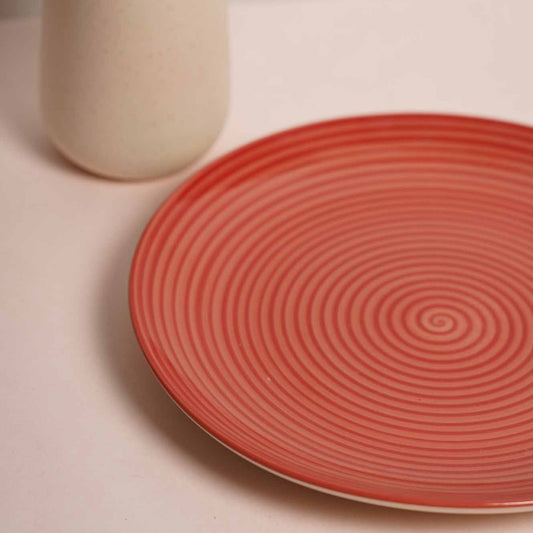 Red Swirl Dinner Plates - Set of 2