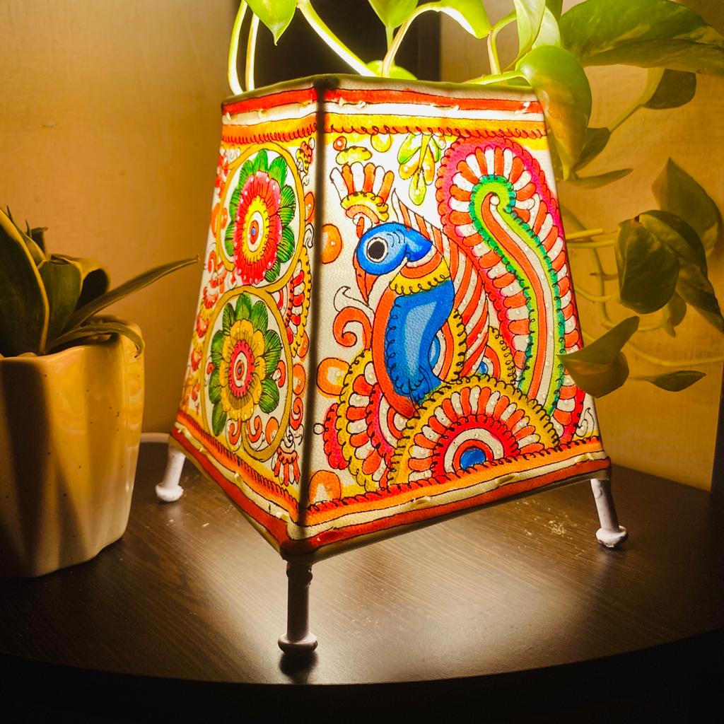 Leather Lamp - Mor